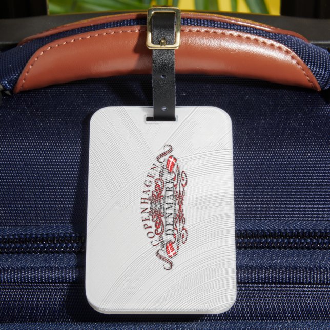 Copenhagen Calling Luggage Tag (Front Insitu 2)