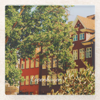 Copenhagen cityscape - Denmark Glass Coaster