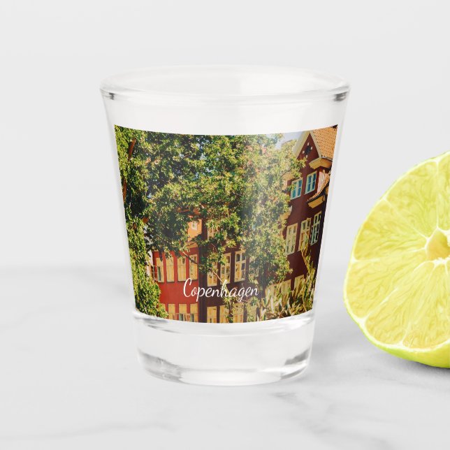 Copenhagen cityscape - Denmark Shot Glass (Front)