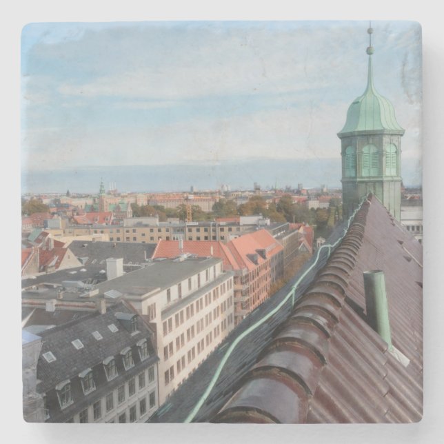Copenhagen Cityscape Stone Coaster (Front)