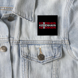 COPENHAGEN Danish Flag 15 Cm Square Badge