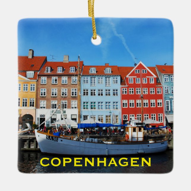 Copenhagen Denamrk Square Christmas Ornament (Front)