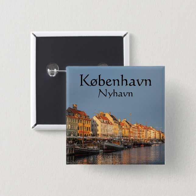 Copenhagen Denmark 15 Cm Square Badge (Front & Back)