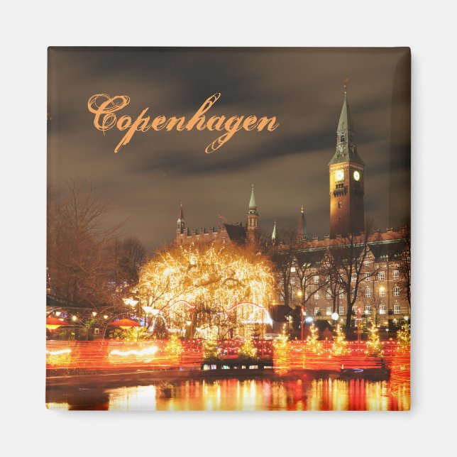 Copenhagen, Denmark at night Magnet (Front)