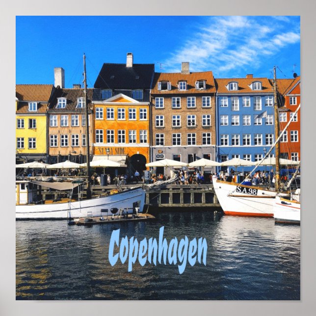 Copenhagen Denmark Capital Canal Homes Nyhavn Poster (Front)