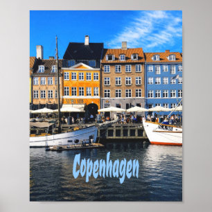 Copenhagen Denmark Capital Canal Homes Nyhavn Poster