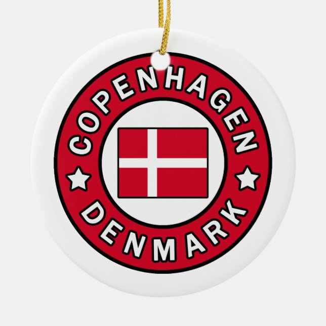 Copenhagen Denmark Ceramic Tree Decoration (Front)