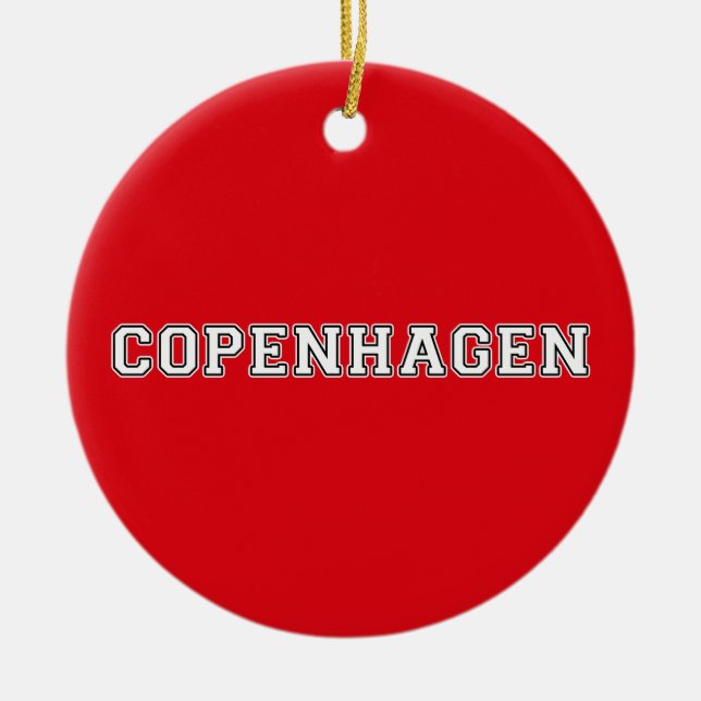 Copenhagen Denmark Ceramic Tree Decoration (Front)