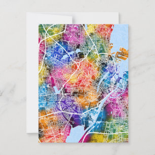 Copenhagen Denmark City Map Postcard