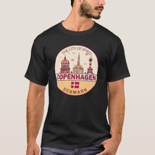 Copenhagen Denmark City Skyline Emblem T-Shirt