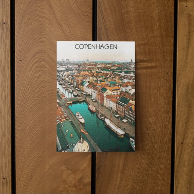 Copenhagen Denmark City View Postcard (copenhagen denmark postcard)
