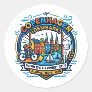 COPENHAGEN DENMARK CLASSIC ROUND STICKER