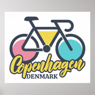 Copenhagen Denmark Cycling Poster