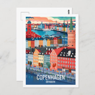 Copenhagen Denmark Famous Travel Place Postcard