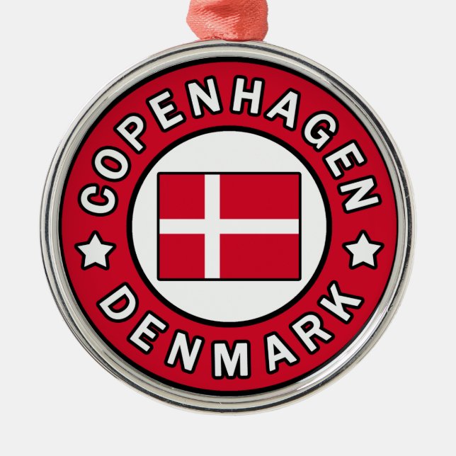 Copenhagen Denmark Metal Tree Decoration (Front)