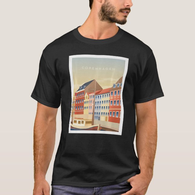 Copenhagen Denmark Nyhavn Harbour Tourism Travel S T-Shirt (Front)