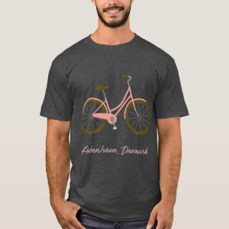 Copenhagen Denmark Pink Danish Bicycle Design T-Shirt