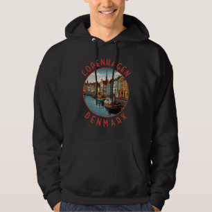 Copenhagen Denmark Retro Distressed Circle Hoodie