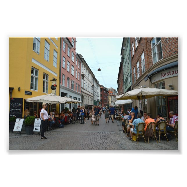 Copenhagen, Denmark, Sidewalk Cafes Photo Print (Front)