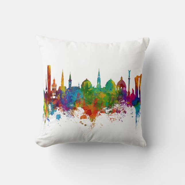 Copenhagen Denmark Skyline Cushion (Front)