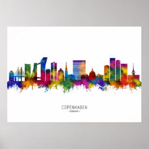 Copenhagen Denmark Skyline Poster
