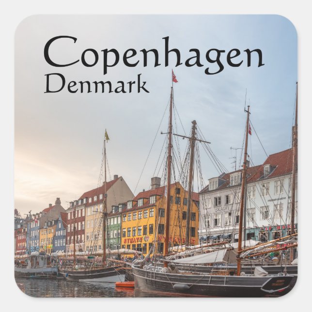 Copenhagen Denmark Square Sticker (Front)