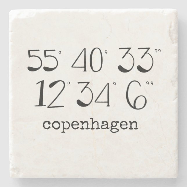 Copenhagen, Denmark Stone Coaster (Front)