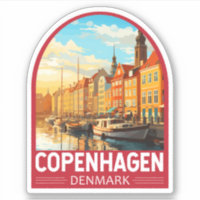 Copenhagen Denmark Travel Art Vintage