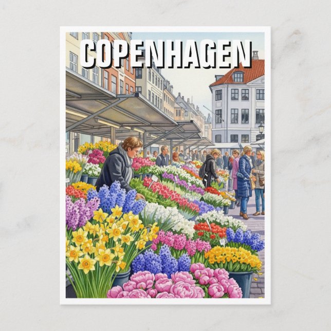 Copenhagen Denmark Travel Postcard (Front)