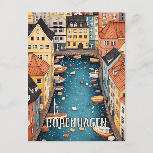 Copenhagen Denmark Travel Postcard (Front)