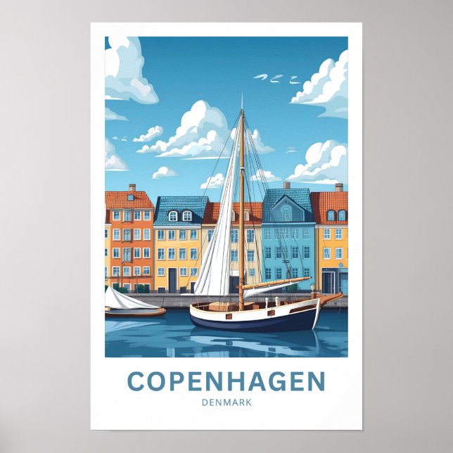 Copenhagen Denmark Travel Print (Front)