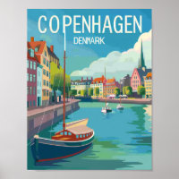 Copenhagen Denmark Vintage Famous Travel Place