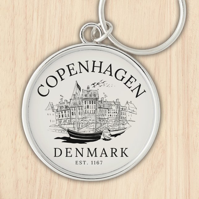 Copenhagen Denmark vintage Landscape Key Ring (Creator Uploaded)