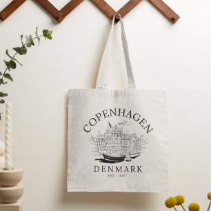 Copenhagen Denmark vintage Landscape Tote Bag