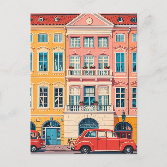 Copenhagen Denmark vintage pastel  Postcard (Front)