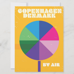 Copenhagen, Denmark vintage travel poster Invitation