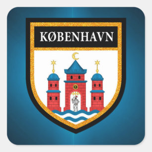 Copenhagen Flag Square Sticker