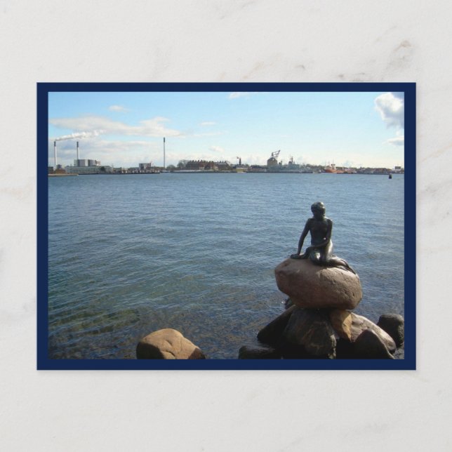 Copenhagen Harbour & The Little Mermaid Postcard (Front)