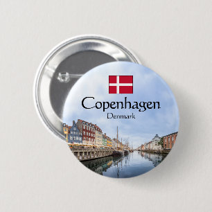 Copenhagen Nyhavn 6 Cm Round Badge