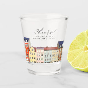 Copenhagen Photo Wedding Favour Cheers Shot Glass