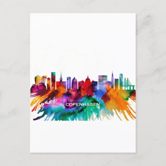 Copenhagen Skyline Holiday Postcard