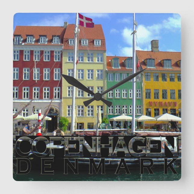 Copenhagen Square Wall Clock (Front)