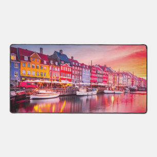Copenhagen sunrise Nyhavn, Denmark Desk Mat