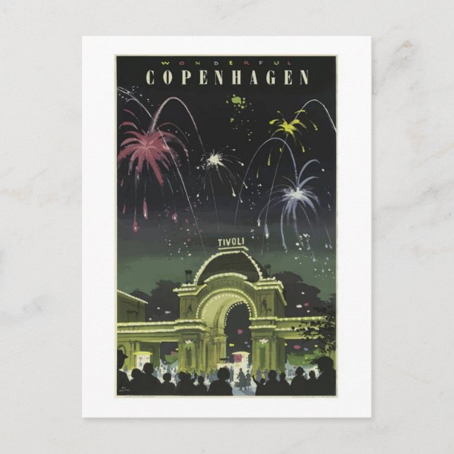 Copenhagen Tivoli Vintage Postcard (Front)