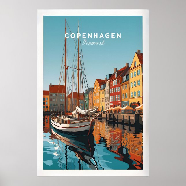 Copenhagen Travel Poster Print (Front)