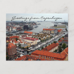copenhagen view greetings postcard