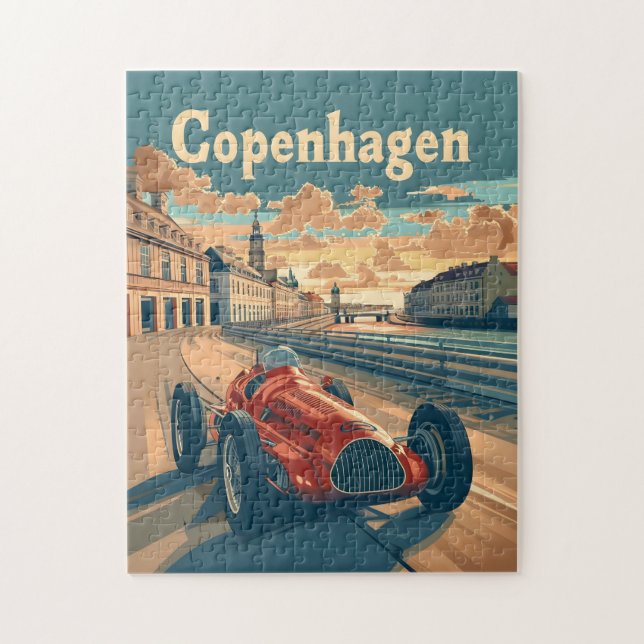 Copenhagen Vintage Racing Car Jigsaw Puzzle (Vertical)
