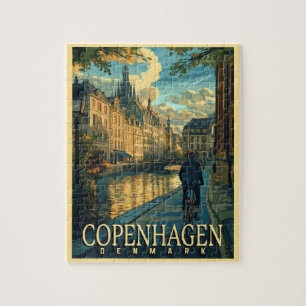 Copenhagen Vintage Travel Jigsaw Puzzle