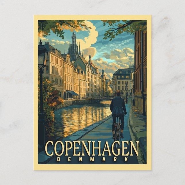 Copenhagen Vintage Travel  Postcard (Front)