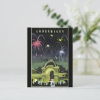 Copenhagen vintage travel poster,